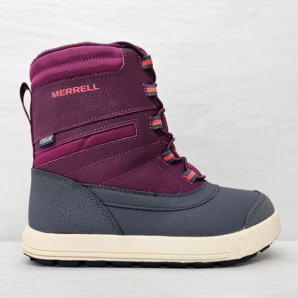 Merrell‎ Snow Drift Waterproof Winter Boots MK163111 Berry Grey Girls Size 2